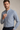 Camisa manga larga rayas azul cuello chino