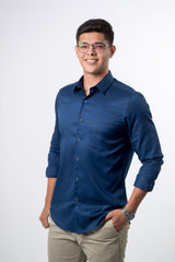 Camisa Stretch antiarrugas Azul Navy
